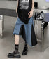 Layered Denim Mix Skirt